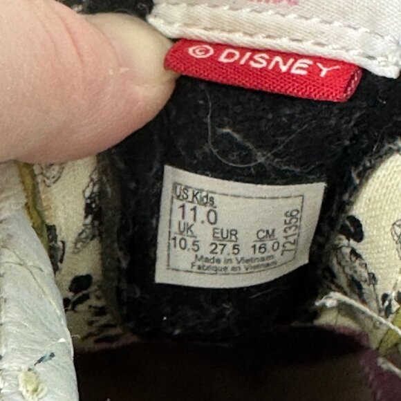 Disney Vans Kids High-Top Sneakers Size 11 With Minnie & Mickey Design Zipper Cl - Picture 6 of 6